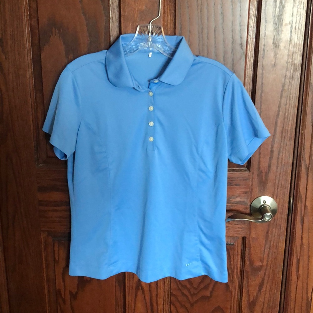 Nike blue button up golf shirt